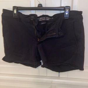 Black midi shorts